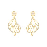 Art Abstract Lotus Leaf New Trendy Women's Silver Needle Alloy Earrings main image 6