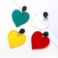 Korea New Acrylic Love Cute Fashion Earrings For Women Wholesale main image 4