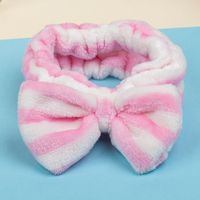 Korean New Winter Bow Towel Elastic Flannel Hairband For Women Wholesale sku image 1