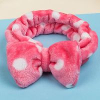 Korean New Winter Bow Towel Elastic Flannel Hairband For Women Wholesale sku image 3
