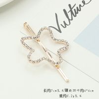 New Korean Alloy Rhinestone Love Flower Diamond Hairpin Starfish Bangs Clip Wholesale sku image 1