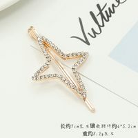 New Korean Alloy Rhinestone Love Flower Diamond Hairpin Starfish Bangs Clip Wholesale sku image 2