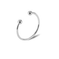 Glossy Bead Opening Adjustable Ring Korean Fashion Simple Round Ball Couple Tail Ring Wholesale sku image 1