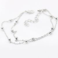 Fashion Foot Decoration Alloy Double-layer Chain Bead Anklet Hot-saling Wholesale sku image 2