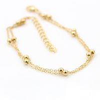 Fashion Foot Decoration Alloy Double-layer Chain Bead Anklet Hot-saling Wholesale sku image 1