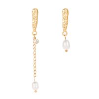 New Fashion Hollow Simple Geometric Freshwater Pearl Metal Earrings sku image 1