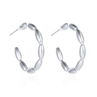 New Fashion Hollow Simple Geometric Freshwater Pearl Metal Earrings sku image 23