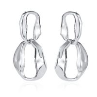 New Fashion Hollow Simple Geometric Freshwater Pearl Metal Earrings sku image 10