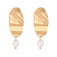 New Fashion Hollow Simple Geometric Freshwater Pearl Metal Earrings sku image 25
