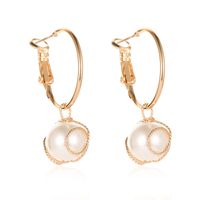 New Fashion Hollow Simple Geometric Freshwater Pearl Metal Earrings sku image 26