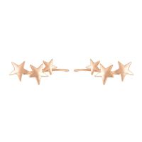 Fashion Frosted Three-star Five-pointed Star Alloy No Pierced Ear Clip Earrings sku image 1