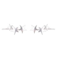 Fashion Frosted Three-star Five-pointed Star Alloy No Pierced Ear Clip Earrings sku image 2