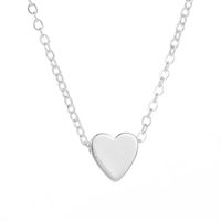 Korea Peach Heart Mini Love Glossy Three-dimensional Pendant Love Clavicle Chain For Women sku image 1
