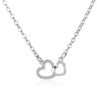 Korean Simple Wild Love Double Peach Heart Pendant Necklace sku image 1