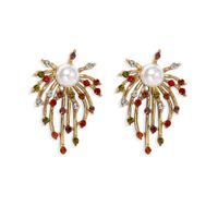 The New Bohemian Style Creative White Gemstone Diamond Inlaid Colorful Firework Earrings Wholesale Nihaojewelry sku image 1