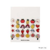 New Summer Cute Fruit Funny Fun Korean Sweet Combination Earrings Set sku image 1