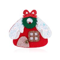 New Fashion Christmas Brooch Cartoon Christmas House Felt Brooch Wholesale Nihaojewelry sku image 1