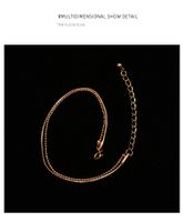 Chaîne De Perles De Riz Double Serpent Plat Doré Bracelet En Acier Titane Simple Sauvage En Gros sku image 6