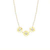 Small Chrysanthemum Clavicle Full Diamond Sexy Stainless Steel Does Not Fade Clavicle Necklace sku image 2