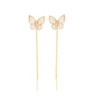 Butterfly All-match Ear Line Pure Silver Ear Needles Pierced Long Tassel Earrings Wholesale Nihaojewelry sku image 1
