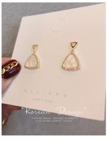 Triangle Mother-of-pearl New Trendy Exquisite Korean Alloy Women's Earrings sku image 1