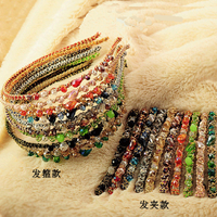 Korean Colorful Flash Irregular Crystal Around The Wide Side Headband  Wholesale main image 1