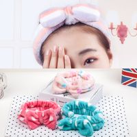 Korean New Winter Bow Towel Elastic Flannel Hairband For Women Wholesale main image 3