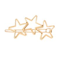 Korean Simple Hollow Five-pointed Star One Side Clip Three Stars Simple Metal Clip Wholesale main image 6