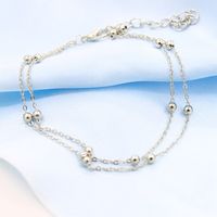 Fashion Foot Decoration Alloy Double-layer Chain Bead Anklet Hot-saling Wholesale main image 3