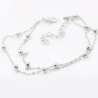 Fashion Foot Decoration Alloy Double-layer Chain Bead Anklet Hot-saling Wholesale main image 4