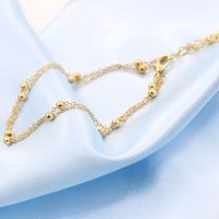Fashion Foot Decoration Alloy Double-layer Chain Bead Anklet Hot-saling Wholesale main image 5