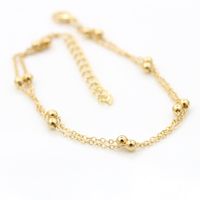 Fashion Foot Decoration Alloy Double-layer Chain Bead Anklet Hot-saling Wholesale main image 6