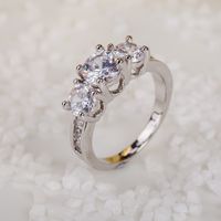 Fashion New Zircon Ring High Flash Couple Ring Diamond Tail Ring Wholesale main image 3