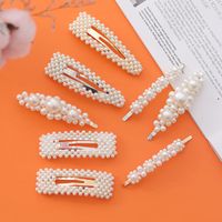 Blast Pearl Fish Line Water Drop Hairpin Korean Beaded Side Clip Wholesale Nihaojewelry main image 2