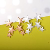 Fashion Frosted Three-star Five-pointed Star Alloy No Pierced Ear Clip Earrings main image 4