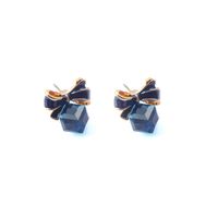 Fashion Korean Bowknot Cube Crystal All-match Earrings Jewelry main image 6