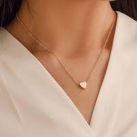 Korea Peach Heart Mini Love Glossy Three-dimensional Pendant Love Clavicle Chain For Women main image 1