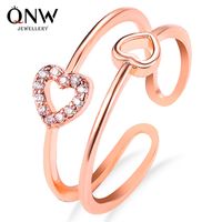 New Fashion Love Zircon Ring Simple Hollow Open Ring Wholesale Nihaojewelry main image 1