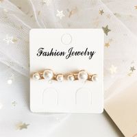 New Korean Hot-selling Curved Pearl Diamond Earrings Set  Wholesale main image 1