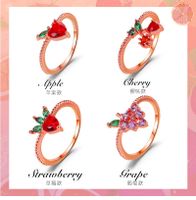 New Cute Fruit  Fun Grape Apple  Ring Wholesale Nihaojewelry main image 5