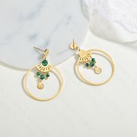 Stainless Steel Simple Malachite Earrings Wholesale Nihaojewelry main image 3