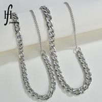 Korea Hip Hop Style Tide Simple Titanium Steel Clavicle Chain Thick Chain Necklace For Men And Women main image 2