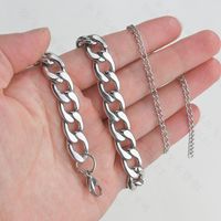 Korea Hip Hop Style Tide Simple Titanium Steel Clavicle Chain Thick Chain Necklace For Men And Women main image 4