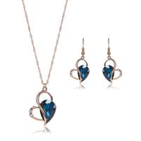 Fashion Crystal Necklace Earrings Jewelry Set sku image 3