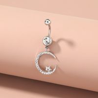 Piercing Stainless Steel Natural Color Hypoallergenic Star Moon Foreign Trade Belly Button Ring Wholesale main image 3