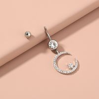 Piercing Stainless Steel Natural Color Hypoallergenic Star Moon Foreign Trade Belly Button Ring Wholesale main image 5