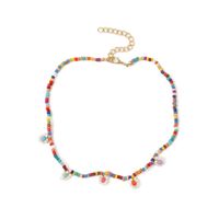 Bohemian Hand-woven Flower Rice Bead Necklace Simple Long Multicolor Beaded Pendant Wholesale main image 6