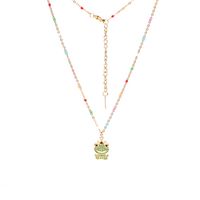 New Creative Diamond-studded Frog Pendant Necklace Simple And Fresh Stainless Steel Clavicle Chain Wholesale main image 3