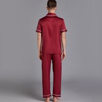 Men's Satin Pajamas Summer Short-sleeved Trousers Suit Thin Men's Home Wea Large Size Wholesale main image 5