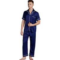 Men's Satin Pajamas Summer Short-sleeved Trousers Suit Thin Men's Home Wea Large Size Wholesale main image 3